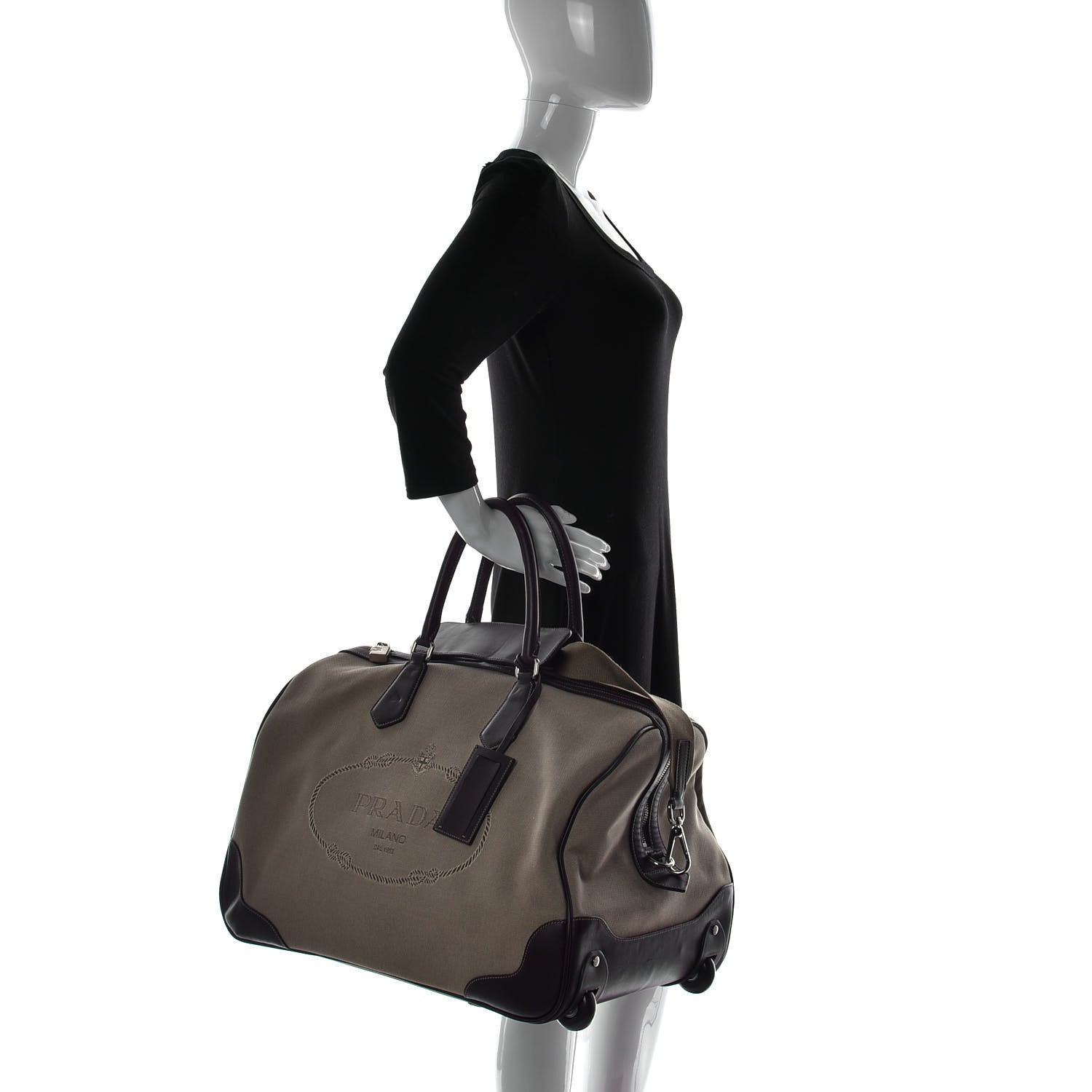 Prada Jacquard Logo Trolley Corda Moro 3 of 35