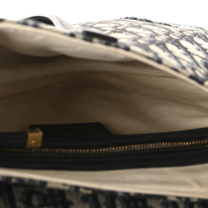 Christian Dior Oblique Saddle Bag Blue 4 of 9