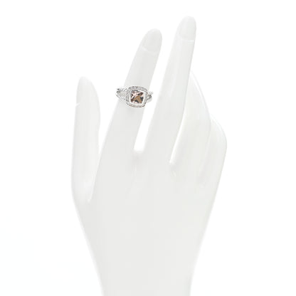 David Yurman Sterling Silver Diamond Morganite 7mm Petite Albion Ring 48 4.5 2 of 4