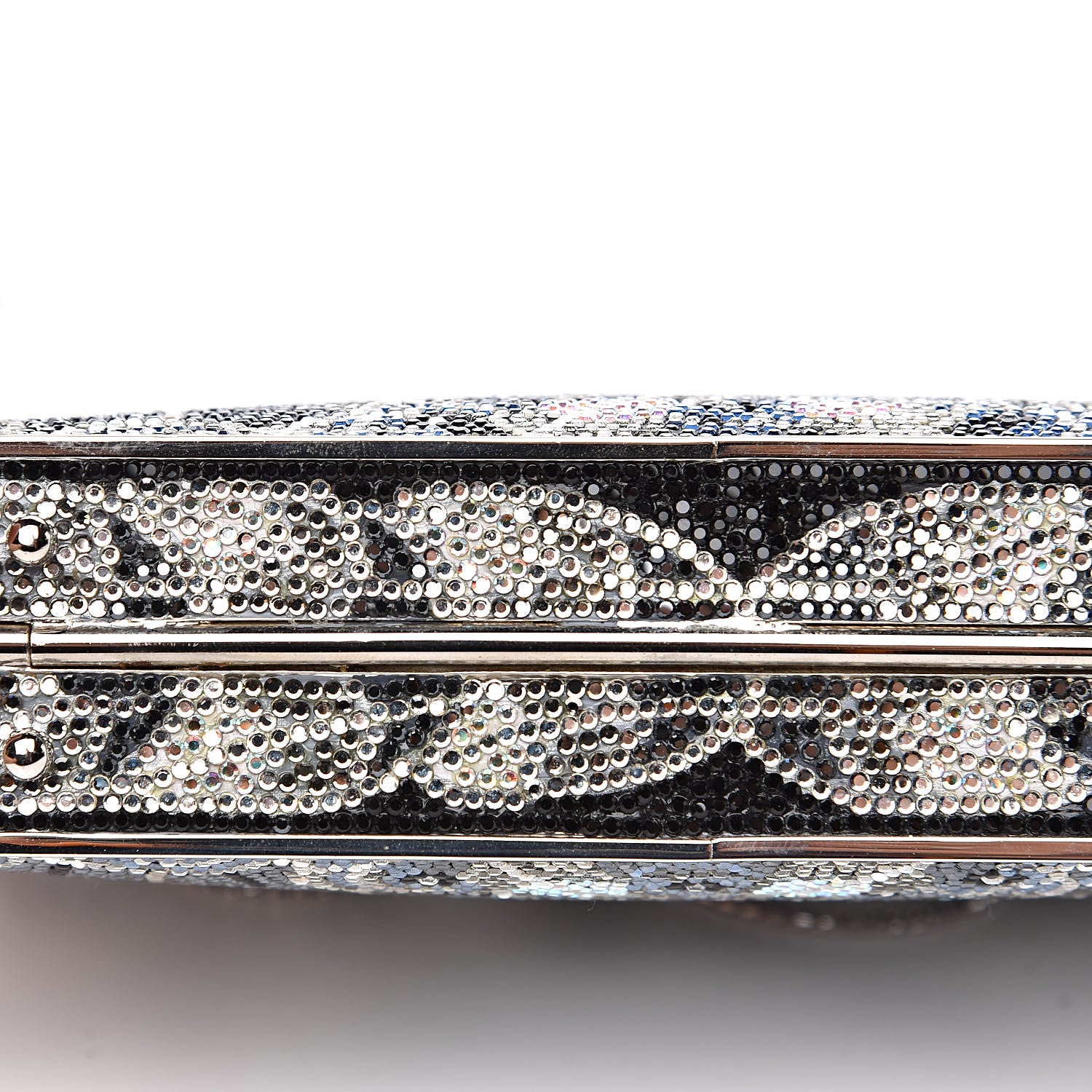 Judith Leiber Swarovski Crystal Minaudière Deco Clutch Black 13 of 20