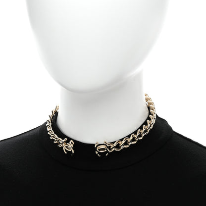 Chanel Metal CC Chain Link Choker Necklace L Gold 2 of 5