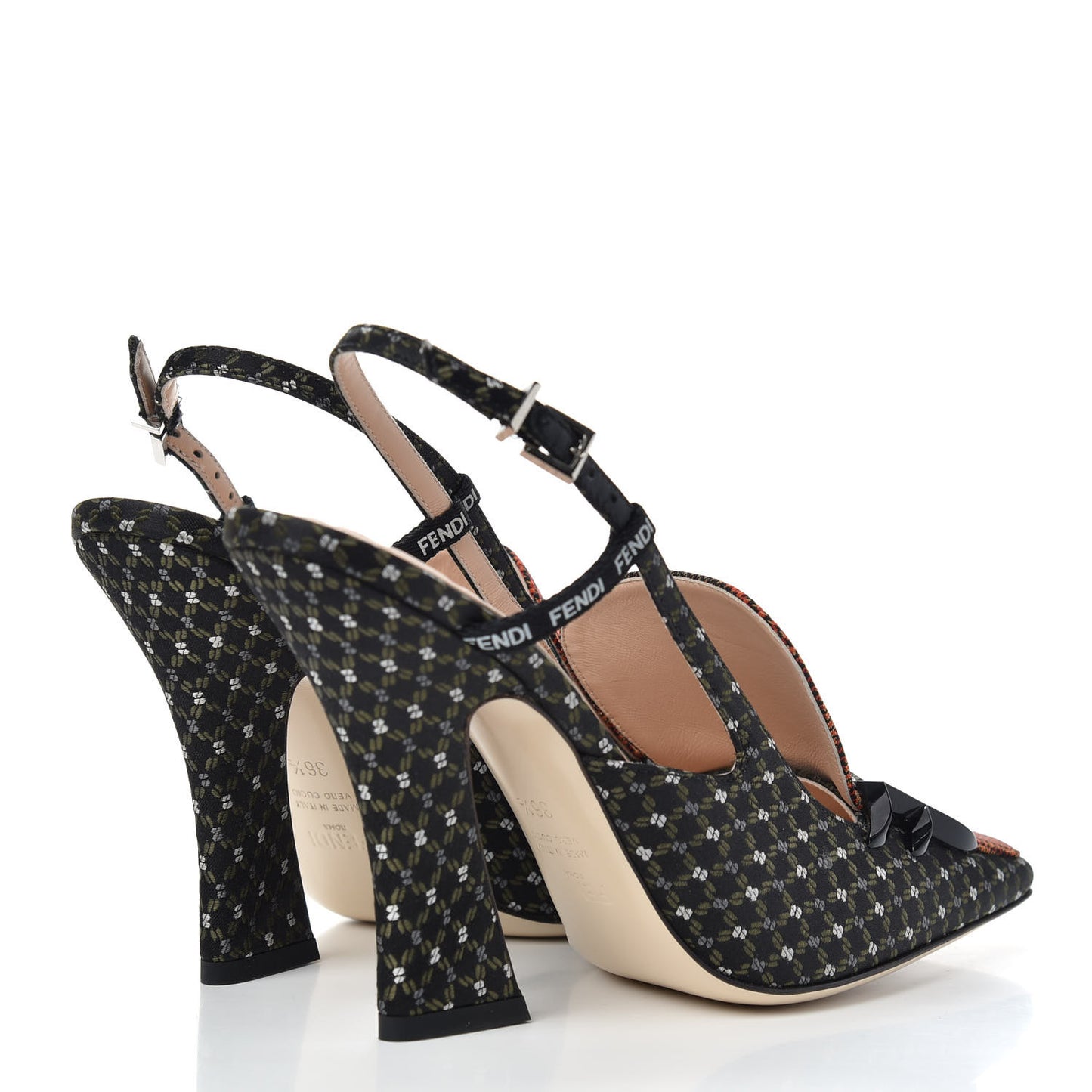 Fabric Jacquard Ffreedom Slingback Pumps 38.5