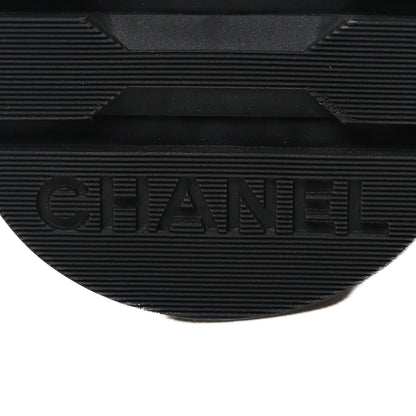 Chanel Shiny Calfskin Velvet Quilted Lace Up Combat Boots 37 Blue 7 of 9