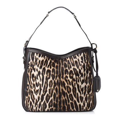 Gucci Calf Hair Leopard Print Medium Heritage Shoulder Bag Dark Brown 1 of 13