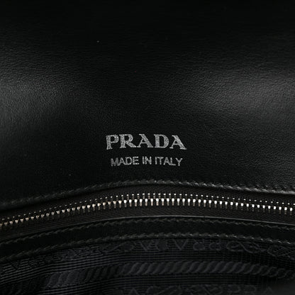 Prada Soft Calfskin Impunture Diagramme Large Chain Flap Shoulder Bag Black 6 of 12