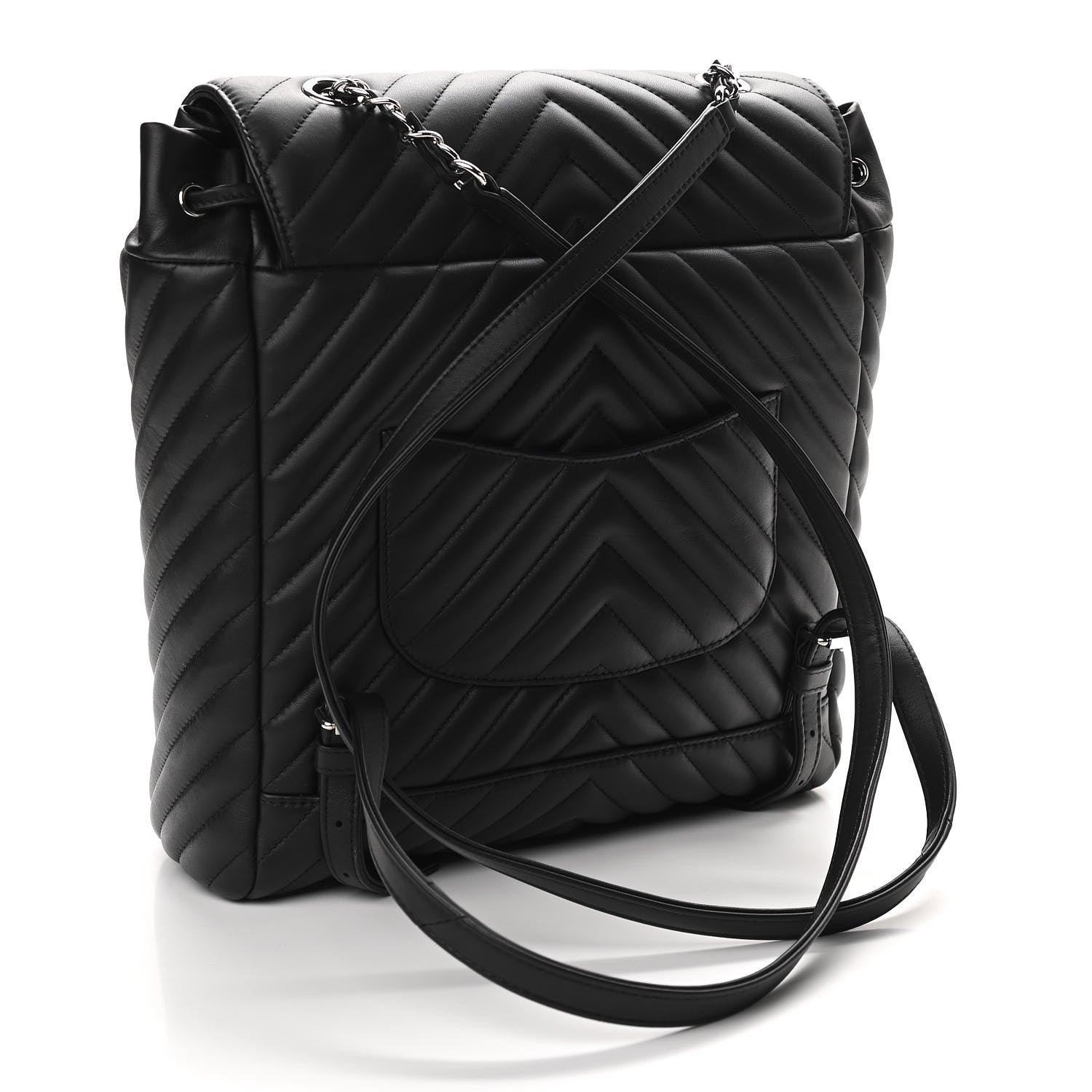 Chanel Calfskin Chevron Quilted Large Urban Spirit Backpack Black 3 of 11
