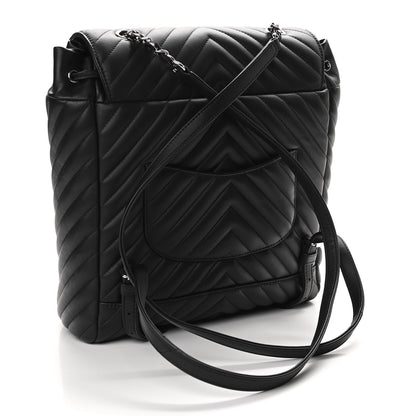 Chanel Calfskin Chevron Quilted Large Urban Spirit Backpack Black 3 of 11