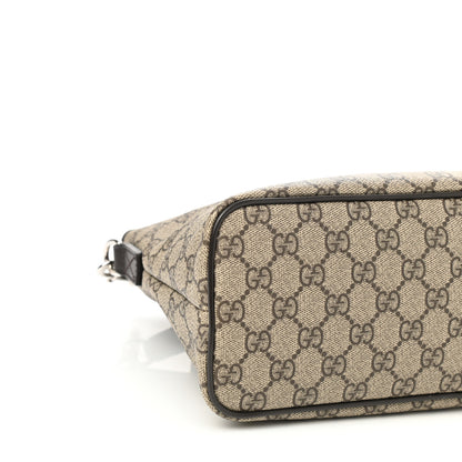 Gucci GG Supreme Monogram Small Zippered Tote Dark Brown 9 of 10