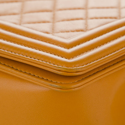 Chanel Lambskin Quilted Medium Boy Flap Yellow 10 of 12