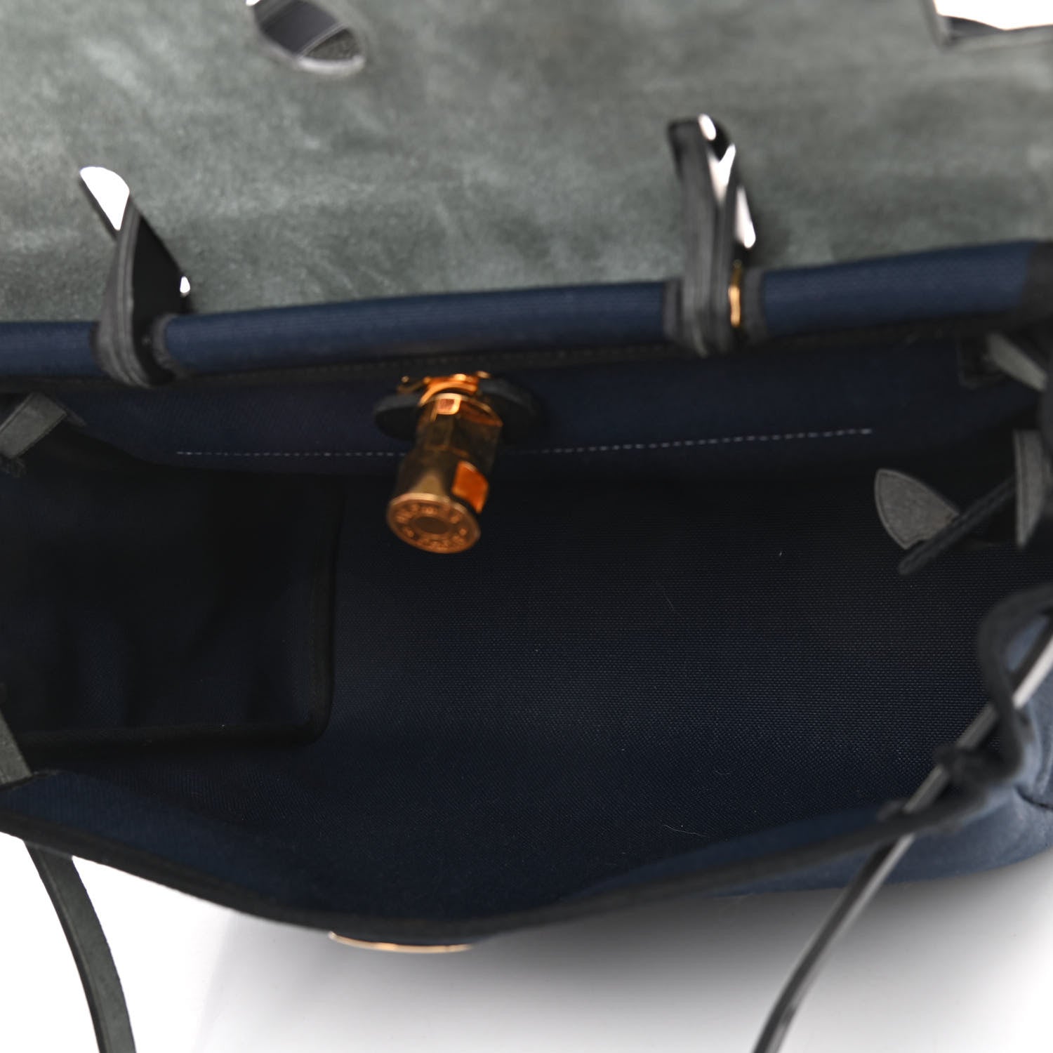 Hermes Military Toile Vache Hunter Herbag Zip Retourne 31 PM Bleu Indigo 4 of 8