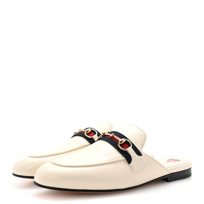 Gucci Malaga Kid Web Womens Princetown Slippers 38 Mystic White 4 of 10