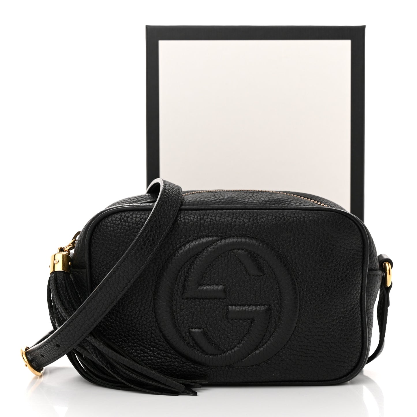 Pebbled Calfskin Mini Soho Disco Bag Black