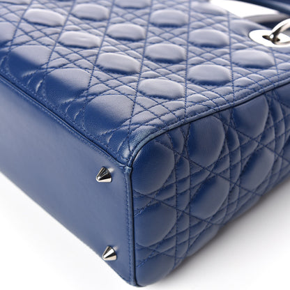 Christian Dior Lambskin Cannage Medium Lady Dior Navy 12 of 17