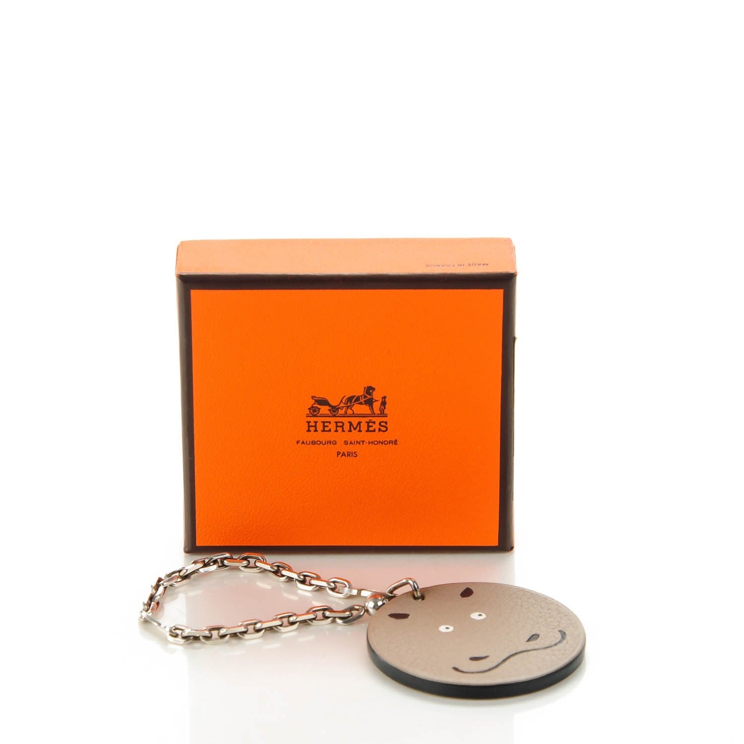 Hermes Togo Hippo Bag Charm Gris Tourterelle 3 of 5
