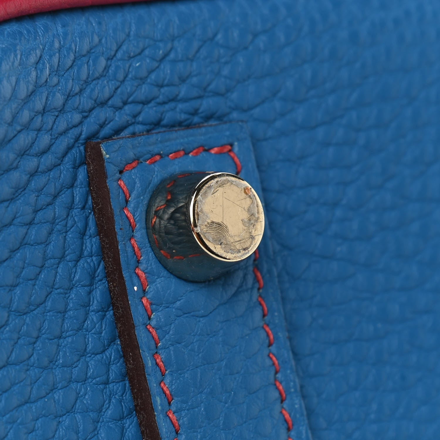 Hermes Togo Bi Color Horseshoe Birkin 35 Mykonos Rubis 11 of 15