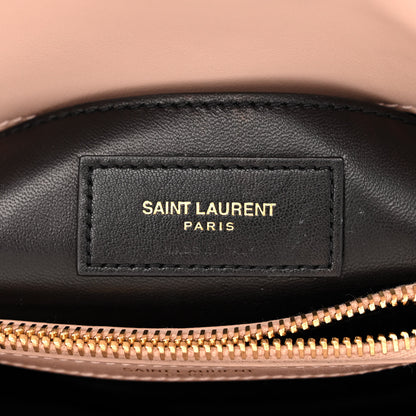 Saint Laurent Calfskin Suede Matelasse Chevron Medium Monogram College Bag Rose Poudre 6 of 16