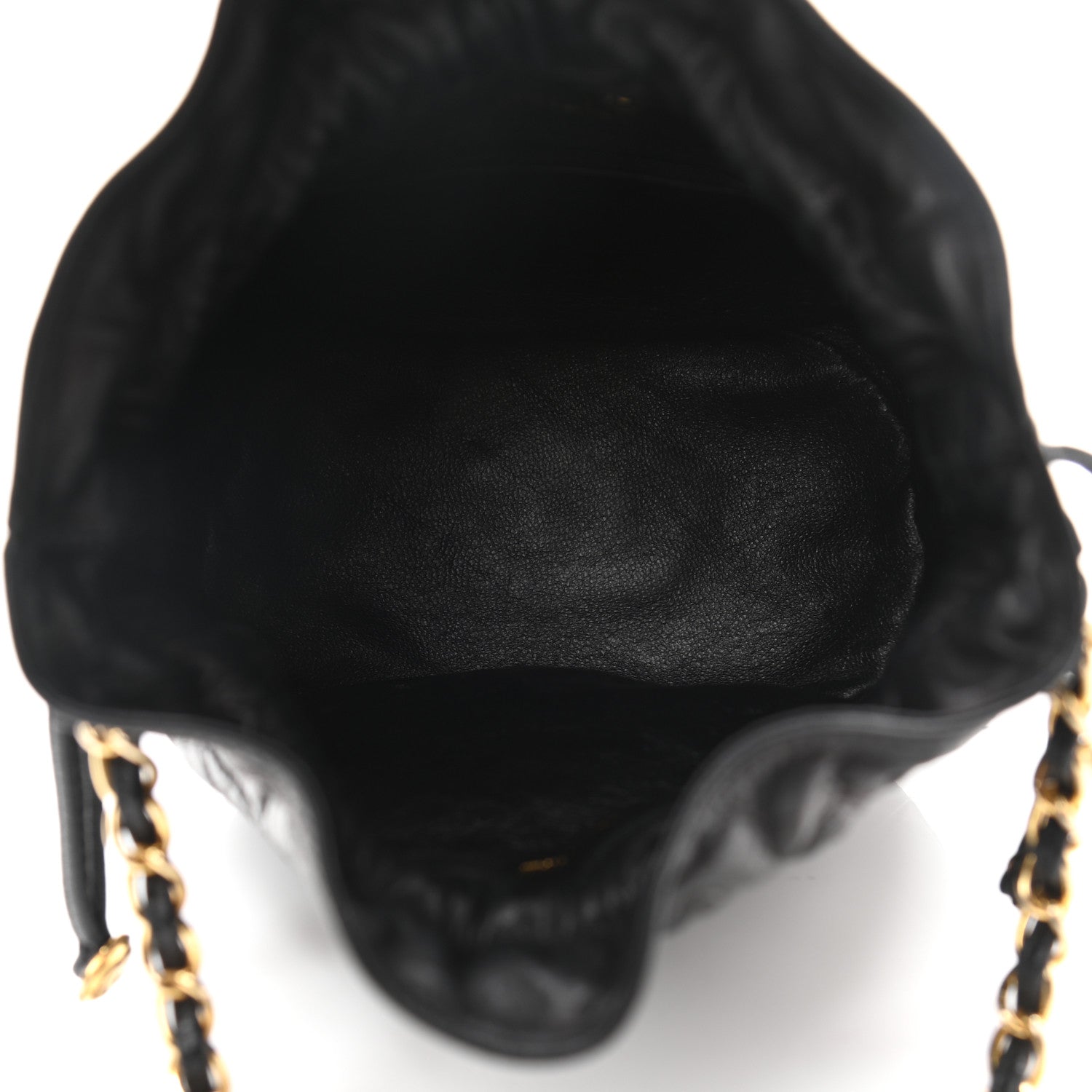 Chanel Lambskin Quilted Drawstring Shoulder Bag Black 5 of 12