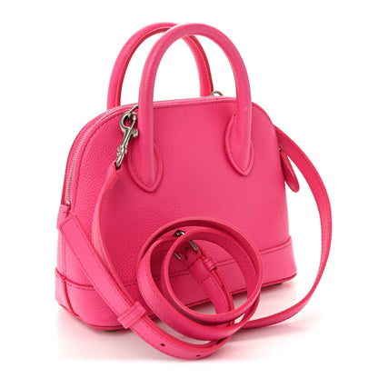 Balenciaga Signature Grained Calfskin Logo XXS Ville Top Handle Bag Fuchsia 3 of 12