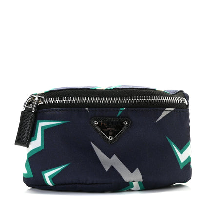 Prada X UNIVERSAL STUDIOS Tessuto Nylon Thunder Frankenstein Print Mini Arm Bag Blu Smeraldo 1 of 8