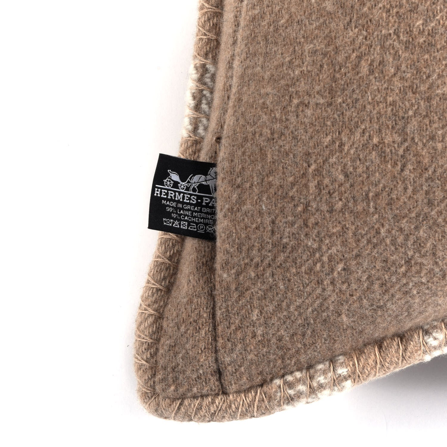 Hermes Wool Cashmere Avalon Paper Block Pillow Ecru Naturel 3 of 3