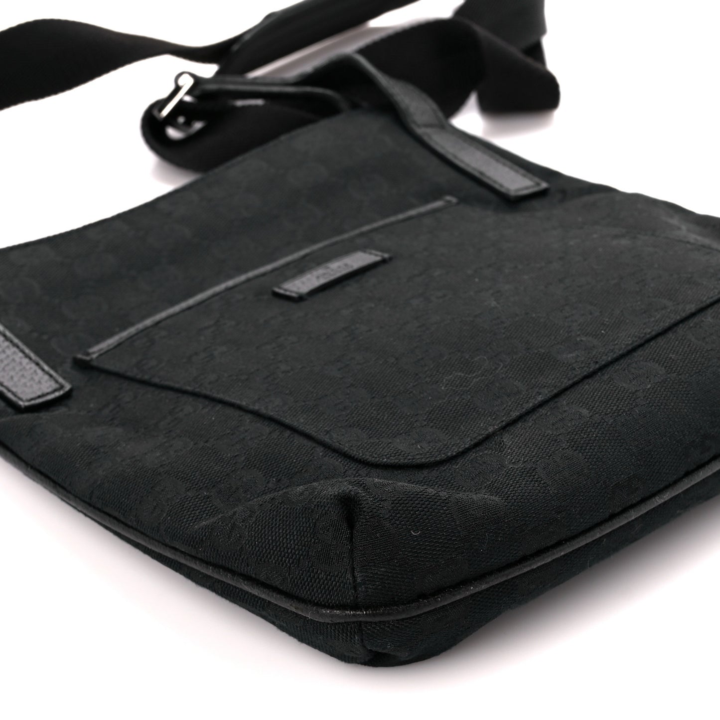 Monogram Flat Messenger Bag Black