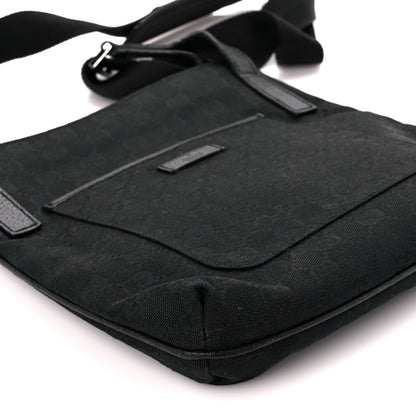 Gucci Monogram Flat Messenger Bag Black 11 of 12