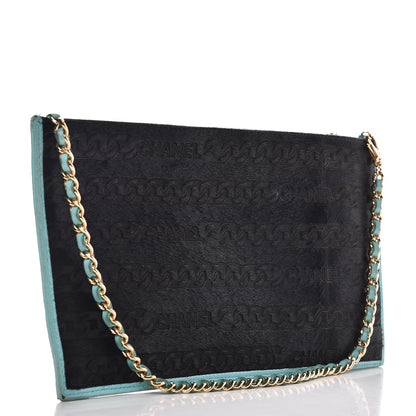 Chanel Lambskin Pony Hair Chain Embossed Logo Shoulder Bag Black 3 of 12