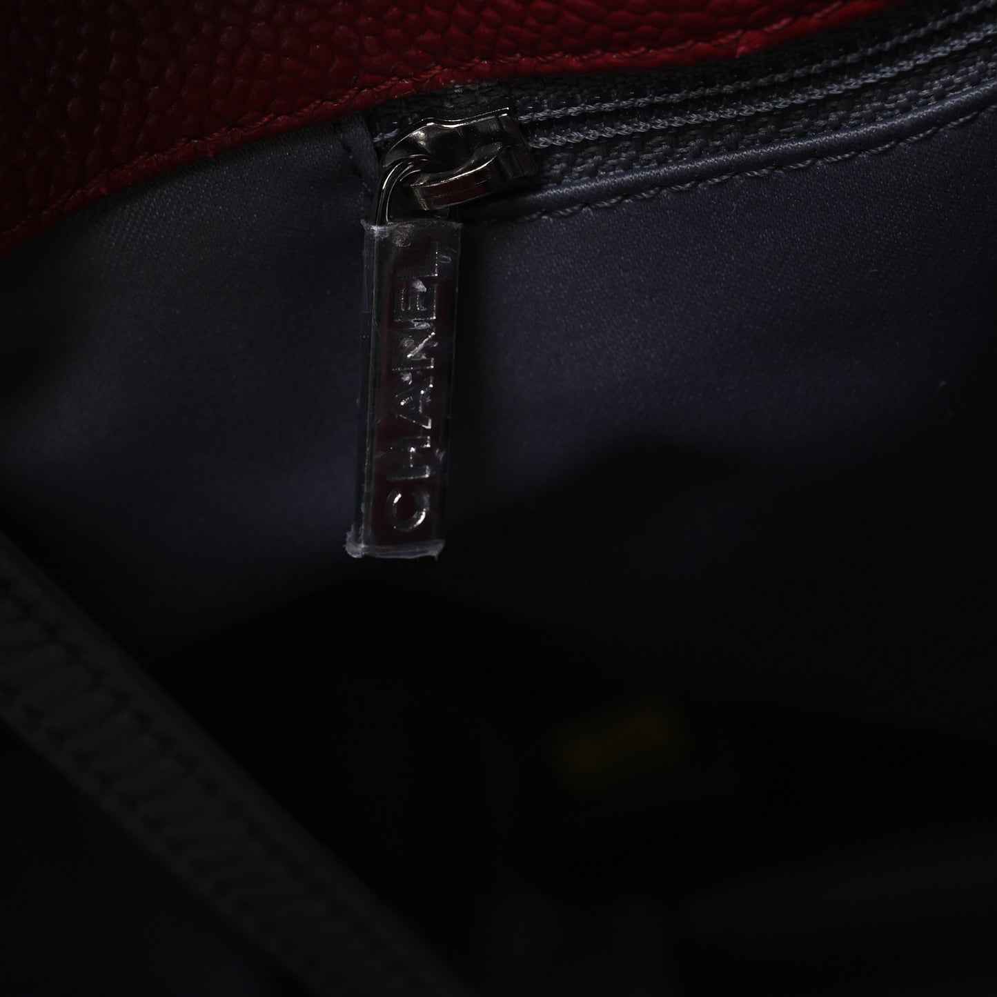 Caviar Quilted Vertical Grand Shopping Tote GST Red