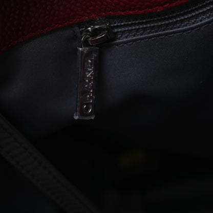 Chanel Caviar Quilted Vertical Grand Shopping Tote GST Red 11 of 12