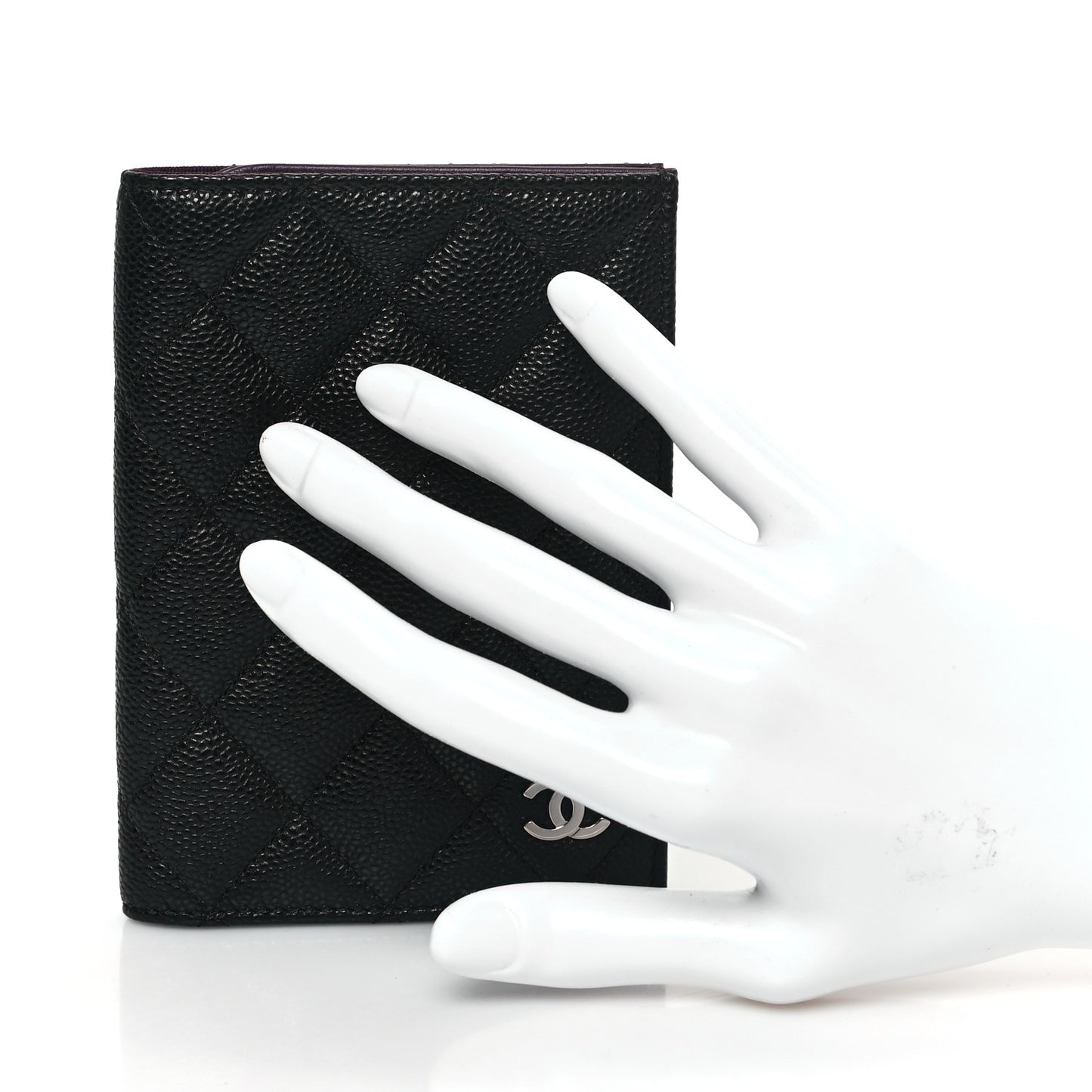 Caviar Quilted Passport Holder Black