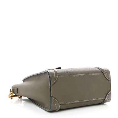 Celine Drummed Calfskin Nano Luggage Souris 4 of 9