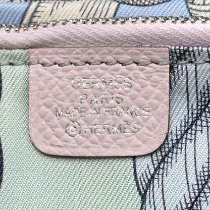 Hermes Epsom Silk'In Compact Wallet Mauve Pale Bleu Paradis Perle 6 of 8