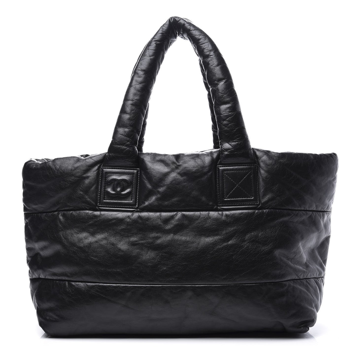 Lambskin Quilted Medium Coco Cocoon Reversible Tote Black
