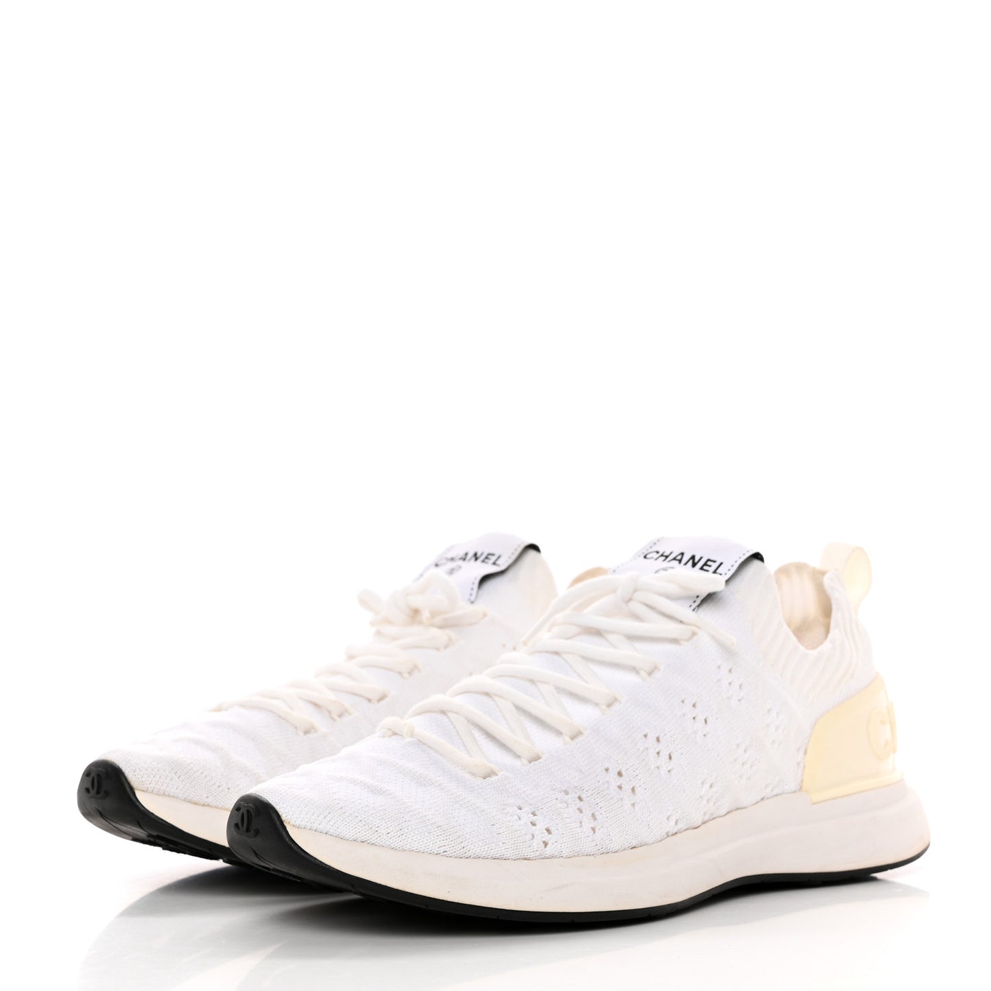 Fabric Logo Sneakers 37.5 White