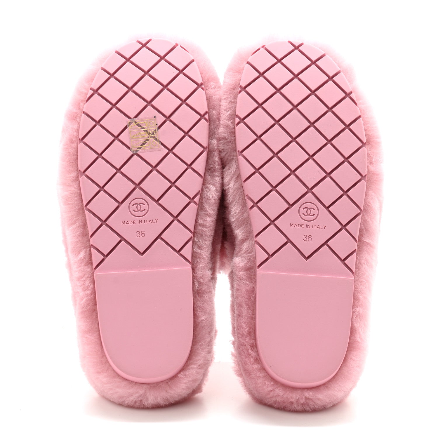 Chanel Shearling Lambskin CC Flat Mules 36 Pink 5 of 16