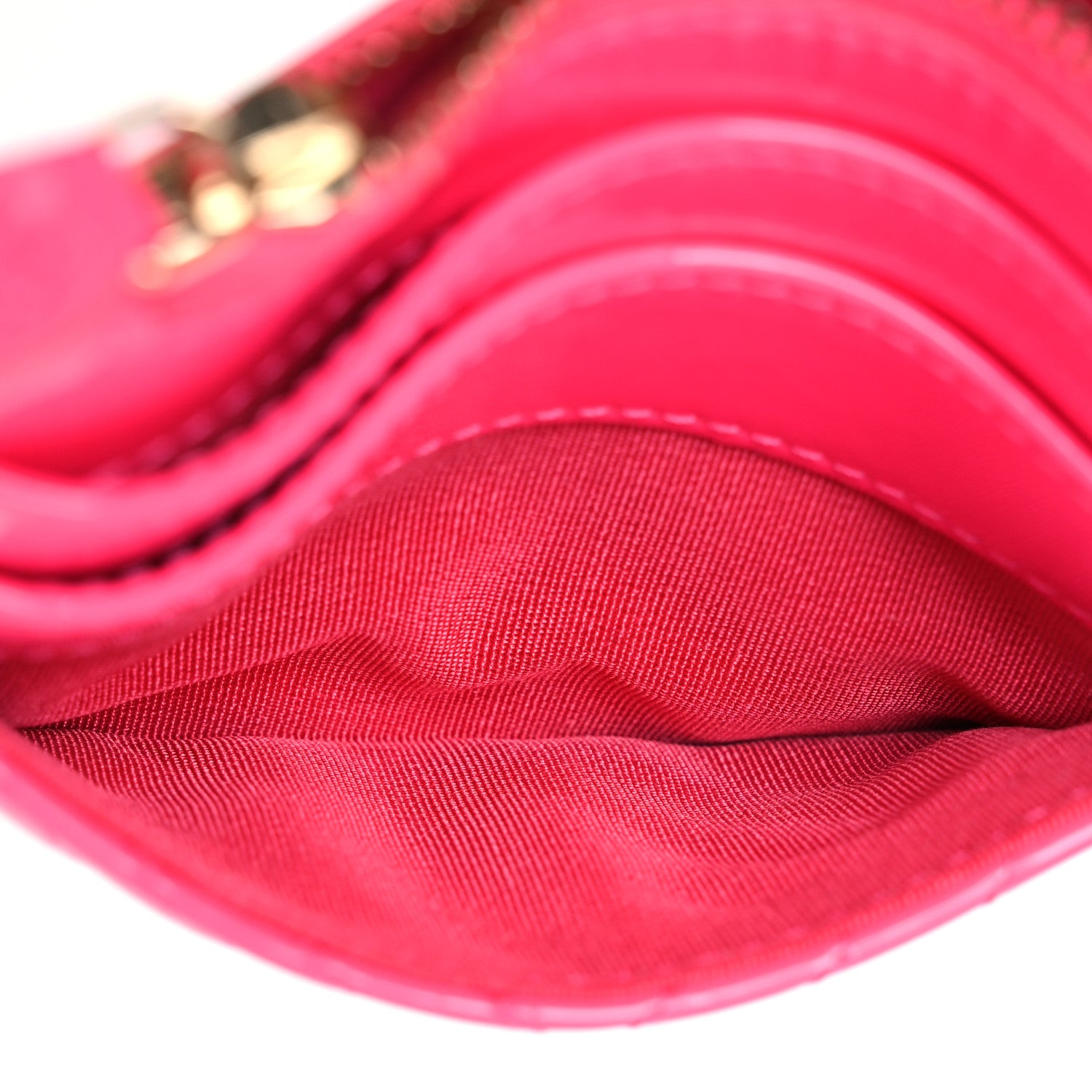 Chanel Patent Chevron Quilted Boy Zip Card Holder Neon Pink 7 of 11
