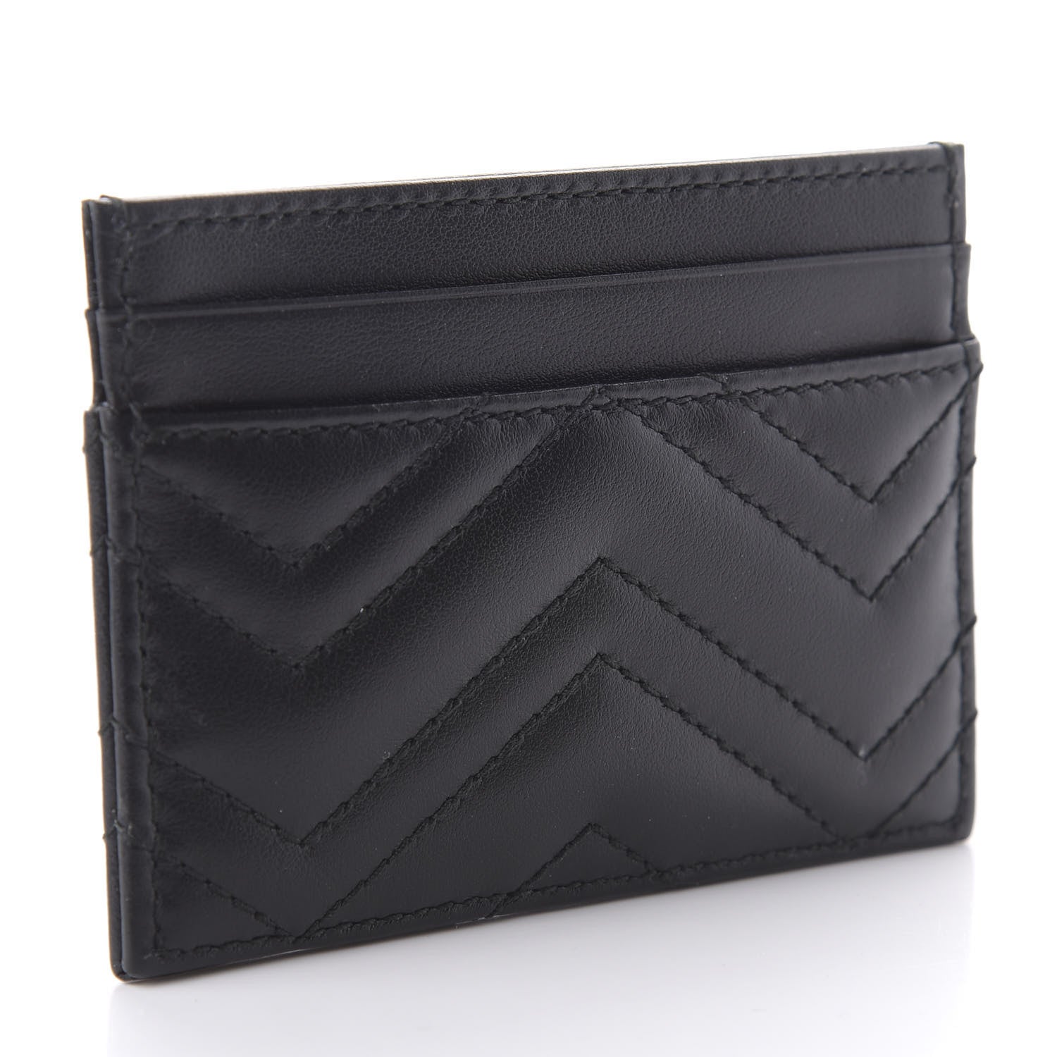 Gucci Calfskin Matelasse GG Marmont Card Holder Black 3 of 8