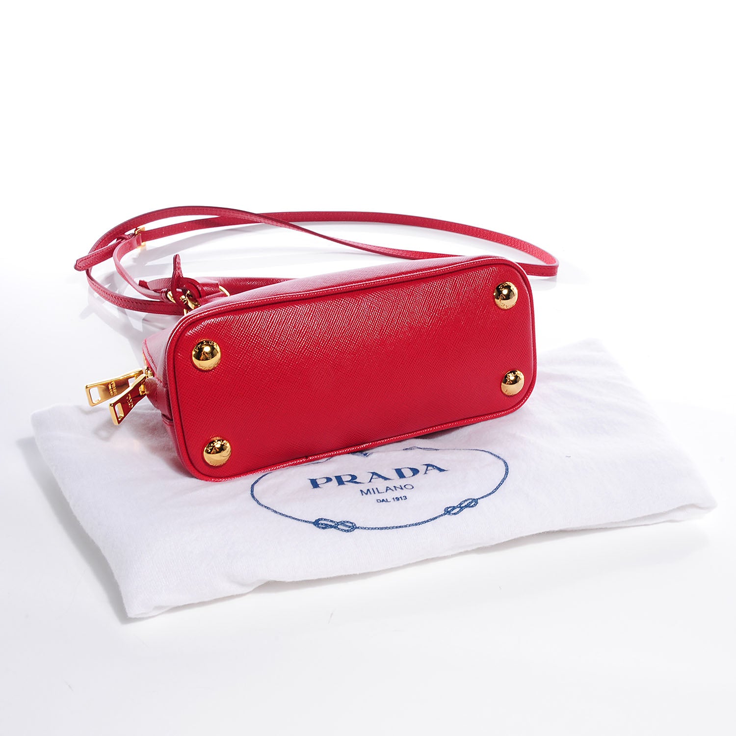 Prada Saffiano Lux Mini Promenade Tote Fuoco 4 of 8