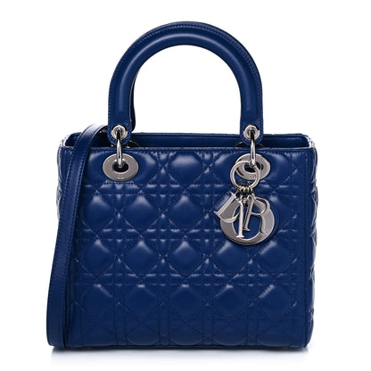 Christian Dior Lambskin Cannage Medium Lady Dior Blue 1 of 12