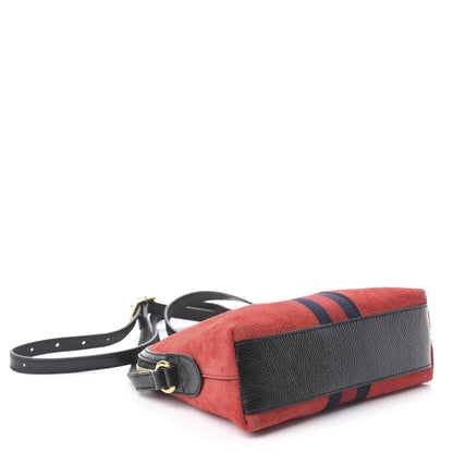 Gucci Suede Patent Web GG Small Ophidia Dome Shoulder Bag Hibiscus Red 3 of 8