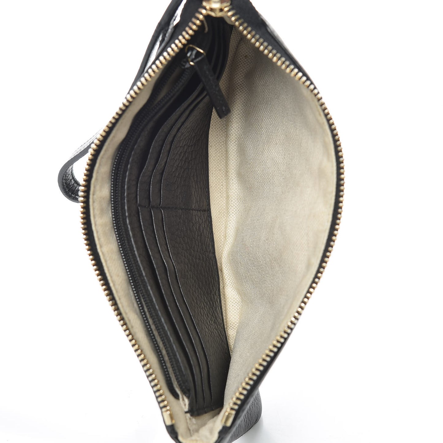 Pebbled Calfskin Soho Wristlet Black
