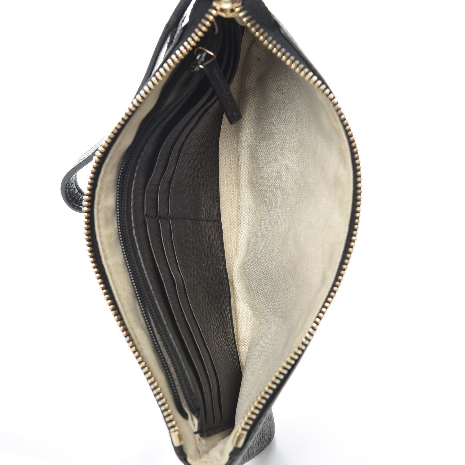 Gucci Pebbled Calfskin Soho Wristlet Black 7 of 13