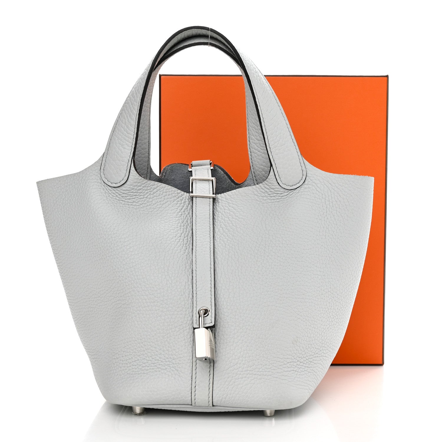 Hermes Taurillon Clemence Picotin Lock 18 PM Bleu Pale 12 of 12