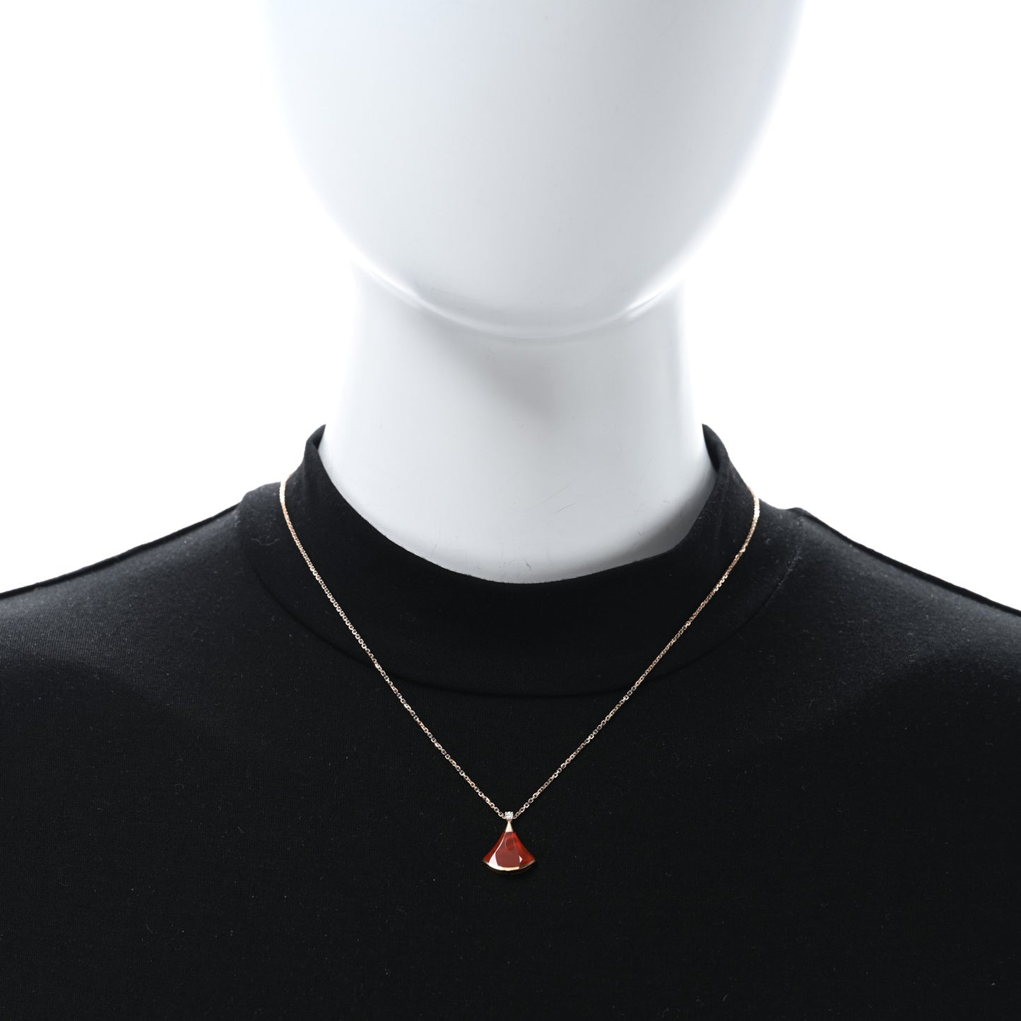 18K Rose Gold Diamond Carnelian Divas' Dream Pendant Necklace