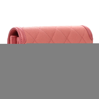 Chanel Caviar Quilted Medium Filigree Flap Wallet Pink 3 of 9