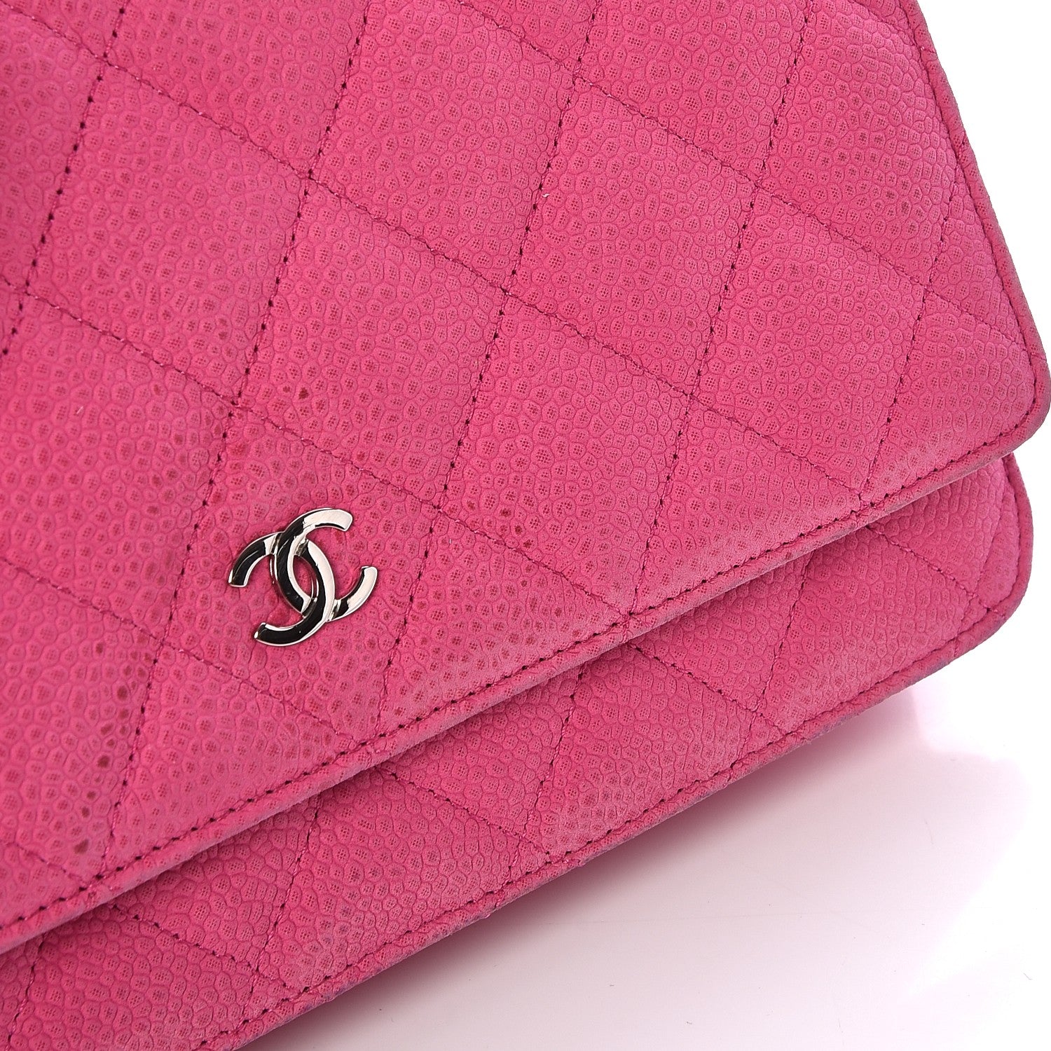 Chanel Iridescent Caviar Quilted Wallet on Chain WOC Pink 10 of 14