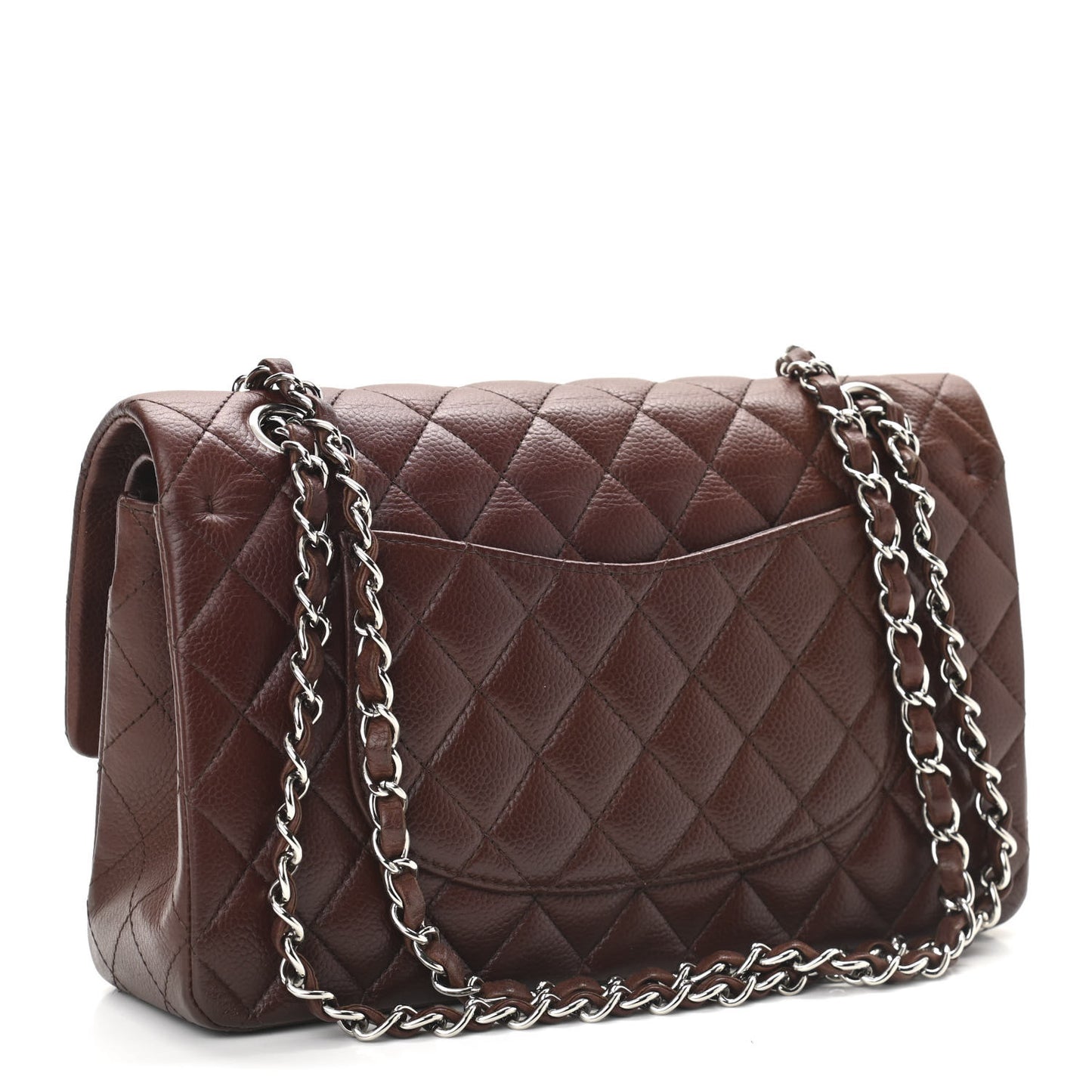Caviar Quilted Medium Double Flap Burgundy