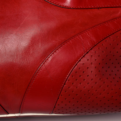 Prada Vitello Drive Perforated Bowling Bag Fuoco 23 of 34
