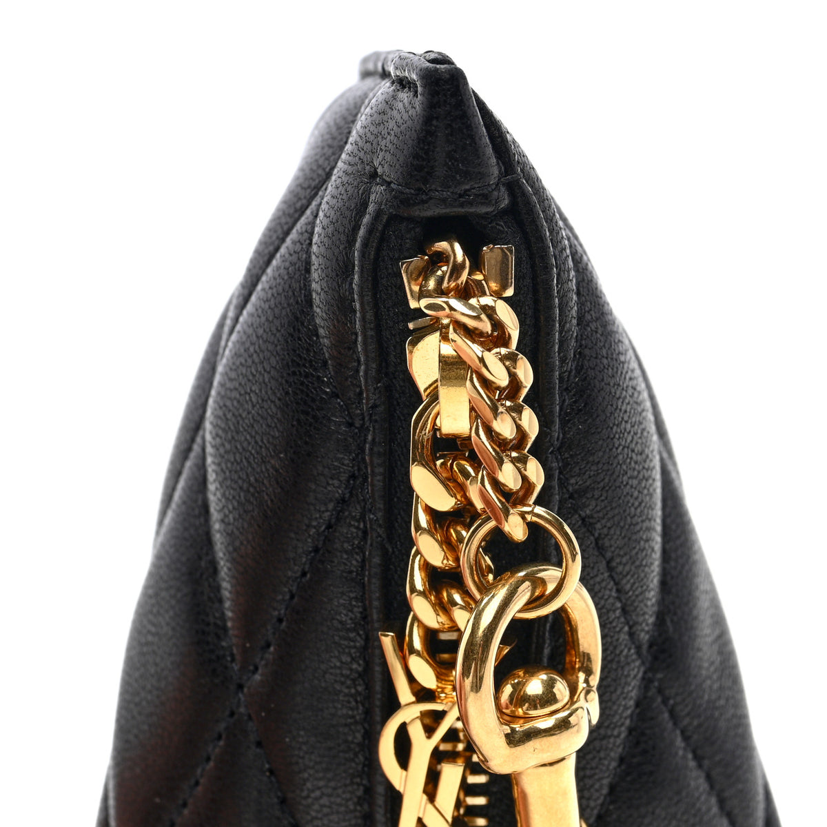 Saint Laurent Lambskin Quilted Berlingo Bag Charm Black 7 of 7