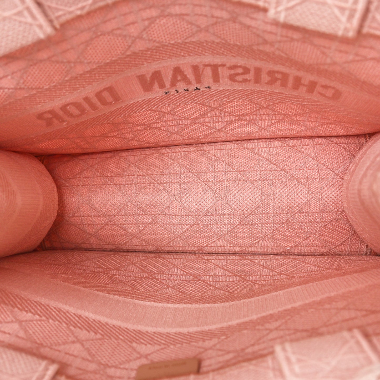 Canvas Embroidered Cannage Medium Book Tote Bois de Rose